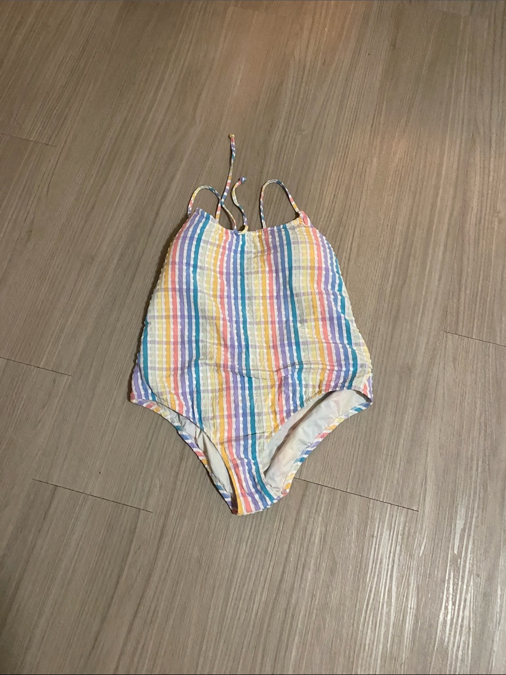 NWT J. Crew Pastel Stripe One-Piece Swimsuit - Blue, Pink, Yellow